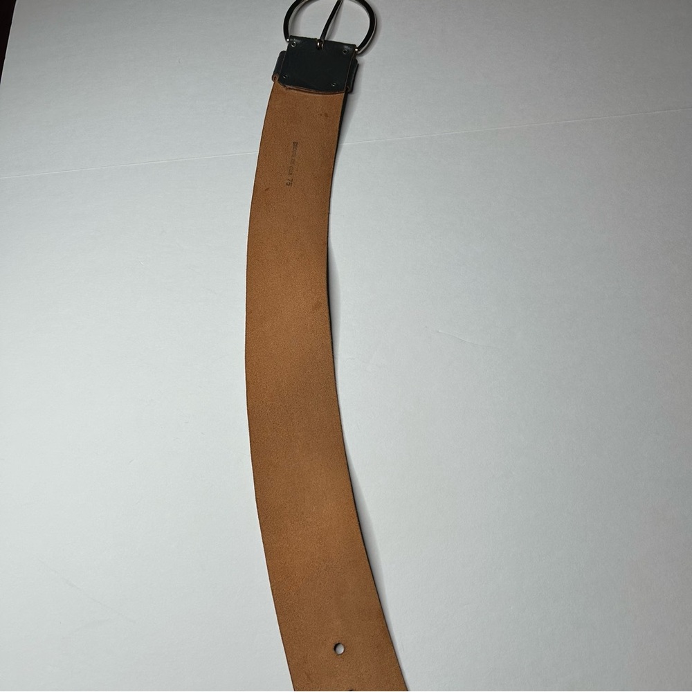 Vintage '84 Paris Statement Wide Belt Croute de Cuir Leather with Silver Buckle - Picture 11 of 17